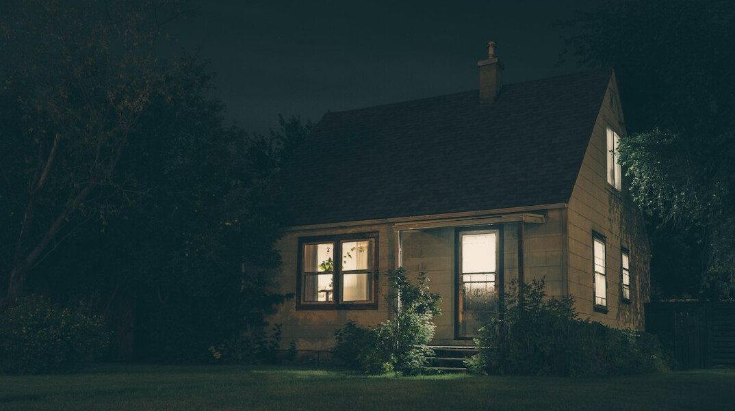 mysterious old house at night